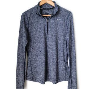 NIKE Running Dri-Fit Element 1/2 Zip Pullover LS Activewear Blue Top M
